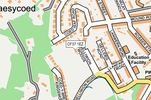 CF37 1EZ map - OS OpenMap – Local (Ordnance Survey) CF37 1EZ map - OS OpenMap – Local (Ordnance Survey)
