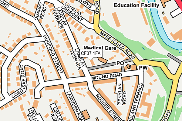 CF37 1FA map - OS OpenMap – Local (Ordnance Survey) CF37 1FA map - OS OpenMap – Local (Ordnance Survey)