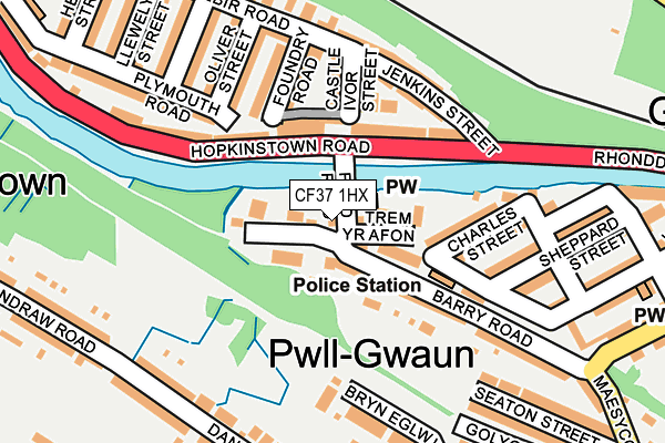 CF37 1HX map - OS OpenMap – Local (Ordnance Survey) CF37 1HX map - OS OpenMap – Local (Ordnance Survey)