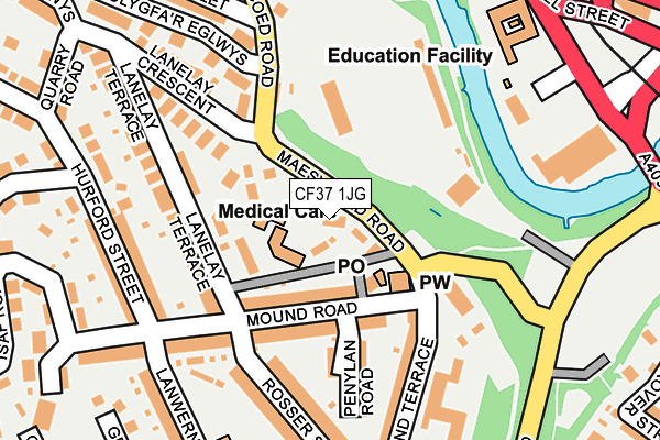 CF37 1JG map - OS OpenMap – Local (Ordnance Survey) CF37 1JG map - OS OpenMap – Local (Ordnance Survey)