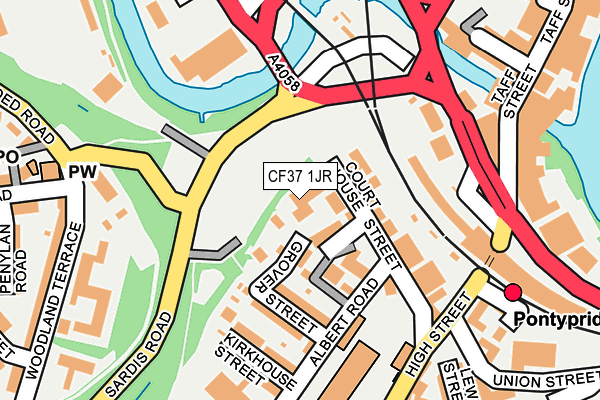CF37 1JR map - OS OpenMap – Local (Ordnance Survey) CF37 1JR map - OS OpenMap – Local (Ordnance Survey)