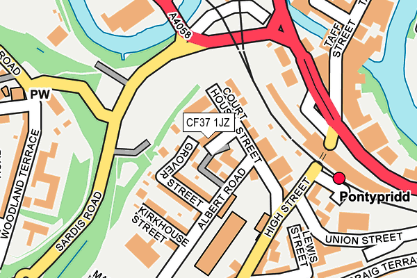 CF37 1JZ map - OS OpenMap – Local (Ordnance Survey) CF37 1JZ map - OS OpenMap – Local (Ordnance Survey)