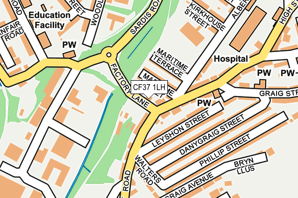 CF37 1LH map - OS OpenMap – Local (Ordnance Survey) CF37 1LH map - OS OpenMap – Local (Ordnance Survey)