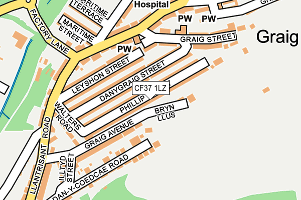 CF37 1LZ map - OS OpenMap – Local (Ordnance Survey) CF37 1LZ map - OS OpenMap – Local (Ordnance Survey)