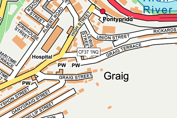 CF37 1NQ map - OS OpenMap – Local (Ordnance Survey)