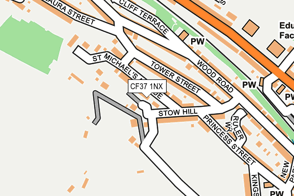 CF37 1NX map - OS OpenMap – Local (Ordnance Survey) CF37 1NX map - OS OpenMap – Local (Ordnance Survey)