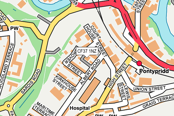 CF37 1NZ map - OS OpenMap – Local (Ordnance Survey) CF37 1NZ map - OS OpenMap – Local (Ordnance Survey)