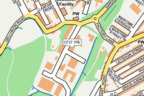 CF37 1PB map - OS OpenMap – Local (Ordnance Survey) CF37 1PB map - OS OpenMap – Local (Ordnance Survey)