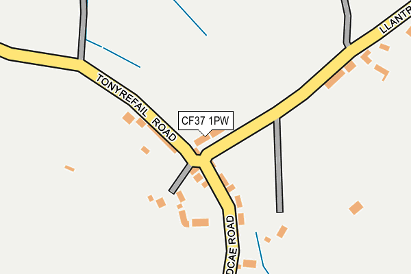 CF37 1PW map - OS OpenMap – Local (Ordnance Survey) CF37 1PW map - OS OpenMap – Local (Ordnance Survey)