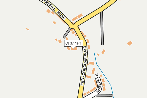 CF37 1PY map - OS OpenMap – Local (Ordnance Survey) CF37 1PY map - OS OpenMap – Local (Ordnance Survey)