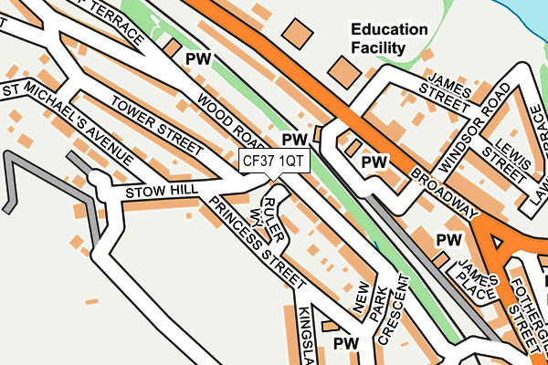 CF37 1QT map - OS OpenMap – Local (Ordnance Survey) CF37 1QT map - OS OpenMap – Local (Ordnance Survey)