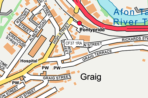 CF37 1RA map - OS OpenMap – Local (Ordnance Survey) CF37 1RA map - OS OpenMap – Local (Ordnance Survey)