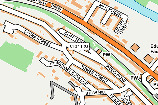 CF37 1RQ map - OS OpenMap – Local (Ordnance Survey) CF37 1RQ map - OS OpenMap – Local (Ordnance Survey)