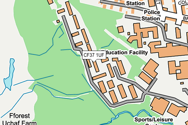 CF37 1UF map - OS OpenMap – Local (Ordnance Survey) CF37 1UF map - OS OpenMap – Local (Ordnance Survey)