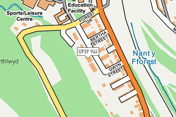 CF37 1UJ map - OS OpenMap – Local (Ordnance Survey) CF37 1UJ map - OS OpenMap – Local (Ordnance Survey)