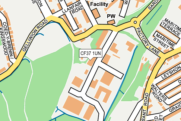 CF37 1UN map - OS OpenMap – Local (Ordnance Survey) CF37 1UN map - OS OpenMap – Local (Ordnance Survey)