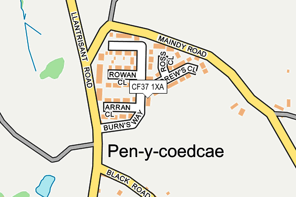 CF37 1XA map - OS OpenMap – Local (Ordnance Survey) CF37 1XA map - OS OpenMap – Local (Ordnance Survey)
