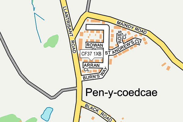 CF37 1XB map - OS OpenMap – Local (Ordnance Survey) CF37 1XB map - OS OpenMap – Local (Ordnance Survey)