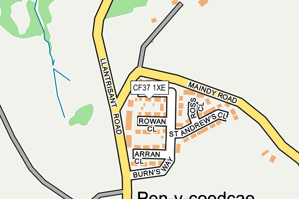 CF37 1XE map - OS OpenMap – Local (Ordnance Survey) CF37 1XE map - OS OpenMap – Local (Ordnance Survey)