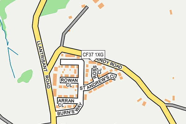 CF37 1XG map - OS OpenMap – Local (Ordnance Survey) CF37 1XG map - OS OpenMap – Local (Ordnance Survey)