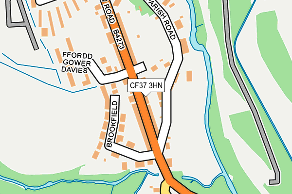 CF37 3HN map - OS OpenMap – Local (Ordnance Survey) CF37 3HN map - OS OpenMap – Local (Ordnance Survey)