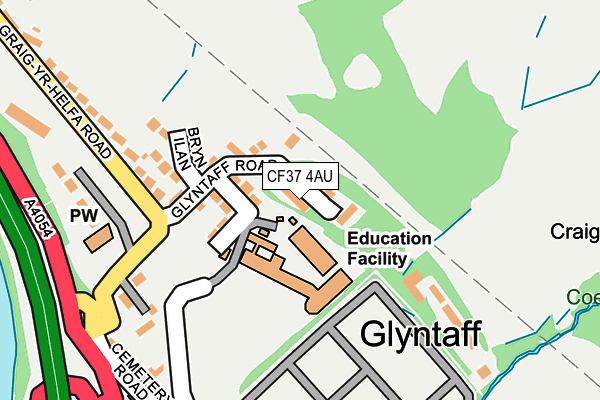 CF37 4AU map - OS OpenMap – Local (Ordnance Survey) CF37 4AU map - OS OpenMap – Local (Ordnance Survey)