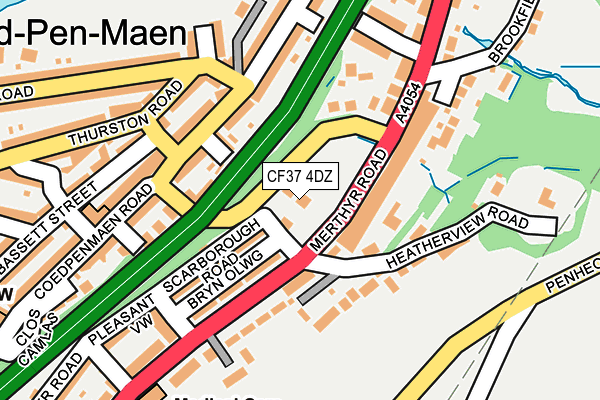 CF37 4DZ map - OS OpenMap – Local (Ordnance Survey) CF37 4DZ map - OS OpenMap – Local (Ordnance Survey)