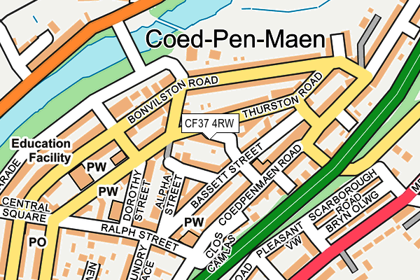 CF37 4RW map - OS OpenMap – Local (Ordnance Survey) CF37 4RW map - OS OpenMap – Local (Ordnance Survey)