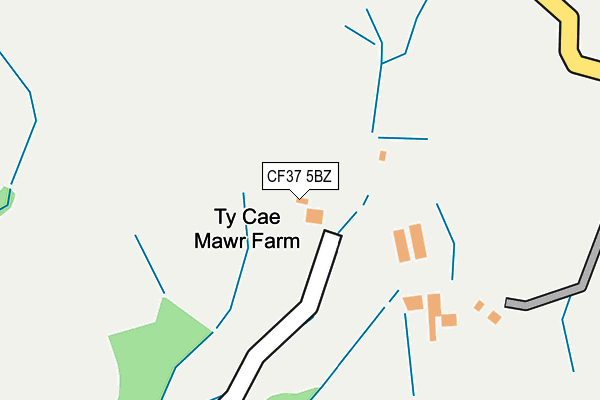CF37 5BZ map - OS OpenMap – Local (Ordnance Survey) CF37 5BZ map - OS OpenMap – Local (Ordnance Survey)