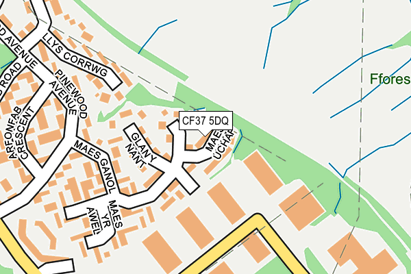 CF37 5DQ map - OS OpenMap – Local (Ordnance Survey) CF37 5DQ map - OS OpenMap – Local (Ordnance Survey)