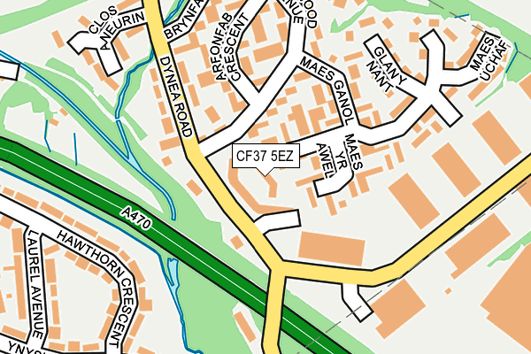 CF37 5EZ map - OS OpenMap – Local (Ordnance Survey) CF37 5EZ map - OS OpenMap – Local (Ordnance Survey)