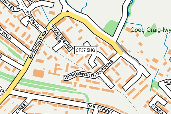 CF37 5HG map - OS OpenMap – Local (Ordnance Survey) CF37 5HG map - OS OpenMap – Local (Ordnance Survey)
