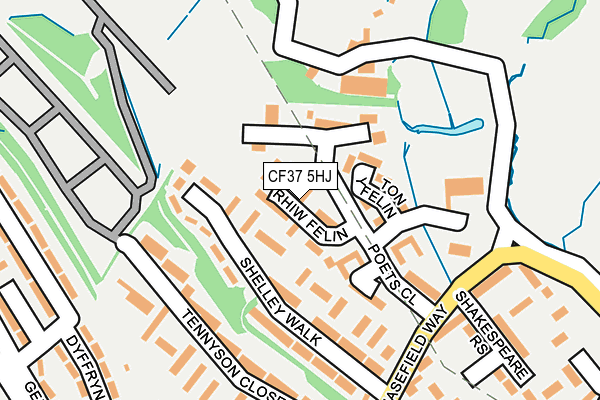 CF37 5HJ map - OS OpenMap – Local (Ordnance Survey) CF37 5HJ map - OS OpenMap – Local (Ordnance Survey)