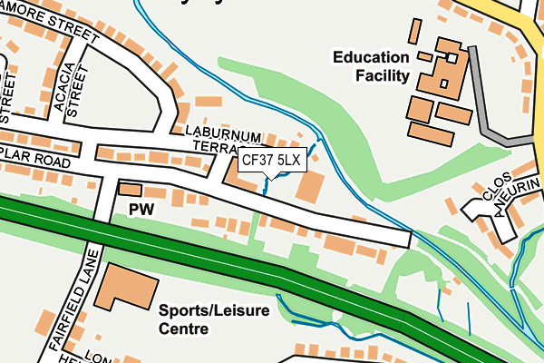 CF37 5LX map - OS OpenMap – Local (Ordnance Survey) CF37 5LX map - OS OpenMap – Local (Ordnance Survey)