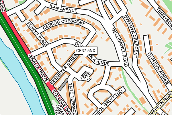 CF37 5NX map - OS OpenMap – Local (Ordnance Survey) CF37 5NX map - OS OpenMap – Local (Ordnance Survey)