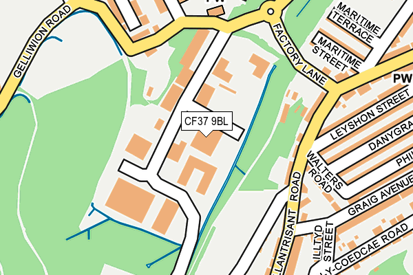 CF37 9BL map - OS OpenMap – Local (Ordnance Survey) CF37 9BL map - OS OpenMap – Local (Ordnance Survey)