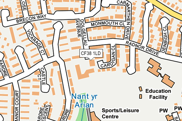 CF38 1LD map - OS OpenMap – Local (Ordnance Survey) CF38 1LD map - OS OpenMap – Local (Ordnance Survey)