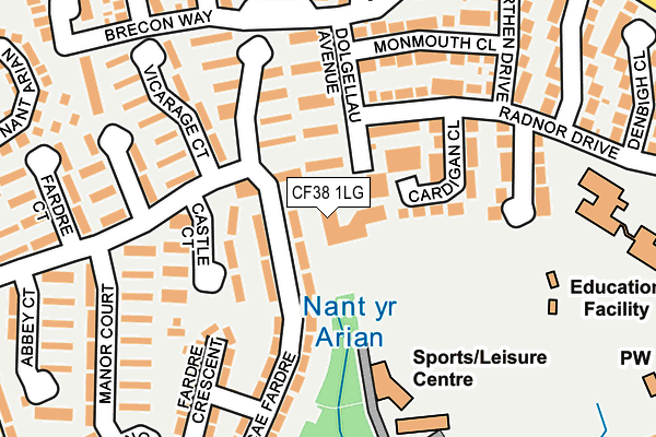 CF38 1LG map - OS OpenMap – Local (Ordnance Survey)