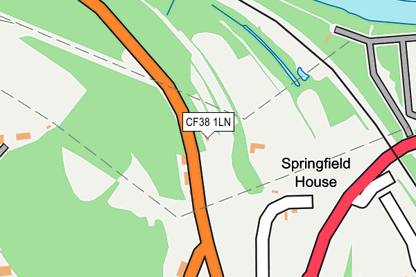 CF38 1LN map - OS OpenMap – Local (Ordnance Survey) CF38 1LN map - OS OpenMap – Local (Ordnance Survey)