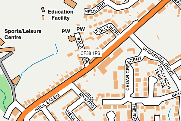 CF38 1PS map - OS OpenMap – Local (Ordnance Survey) CF38 1PS map - OS OpenMap – Local (Ordnance Survey)