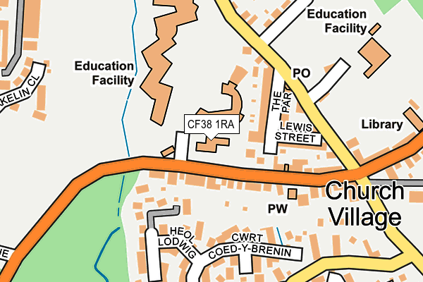 CF38 1RA map - OS OpenMap – Local (Ordnance Survey) CF38 1RA map - OS OpenMap – Local (Ordnance Survey)