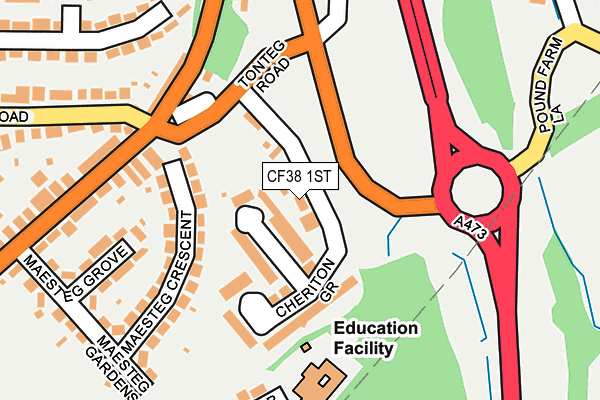 CF38 1ST map - OS OpenMap – Local (Ordnance Survey) CF38 1ST map - OS OpenMap – Local (Ordnance Survey)
