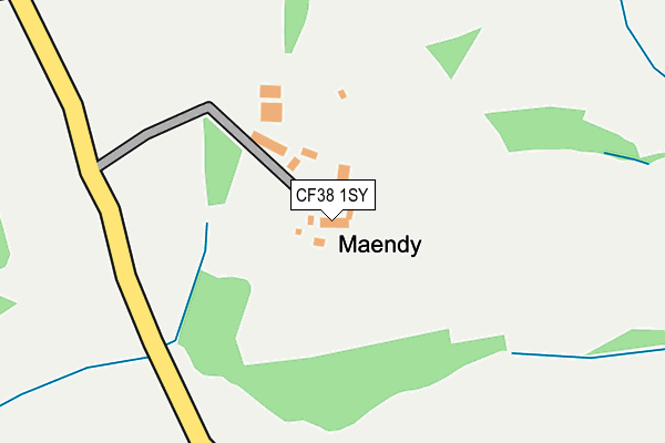 CF38 1SY map - OS OpenMap – Local (Ordnance Survey) CF38 1SY map - OS OpenMap – Local (Ordnance Survey)