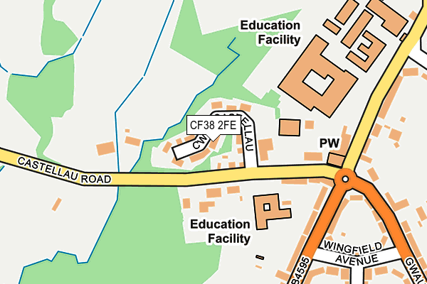 CF38 2FE map - OS OpenMap – Local (Ordnance Survey) CF38 2FE map - OS OpenMap – Local (Ordnance Survey)