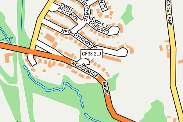 CF38 2LJ map - OS OpenMap – Local (Ordnance Survey) CF38 2LJ map - OS OpenMap – Local (Ordnance Survey)