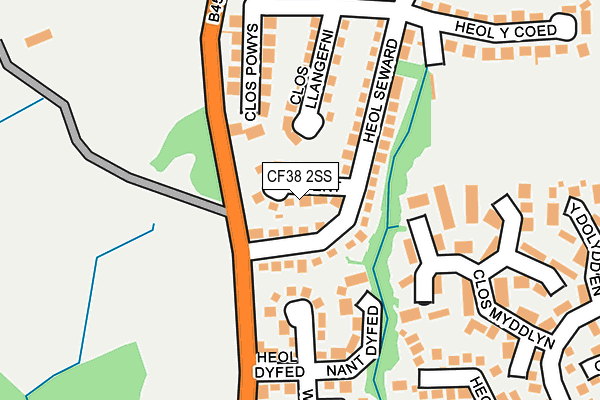 CF38 2SS map - OS OpenMap – Local (Ordnance Survey) CF38 2SS map - OS OpenMap – Local (Ordnance Survey)