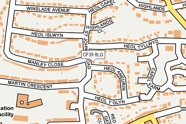 CF39 8LG map - OS OpenMap – Local (Ordnance Survey) CF39 8LG map - OS OpenMap – Local (Ordnance Survey)