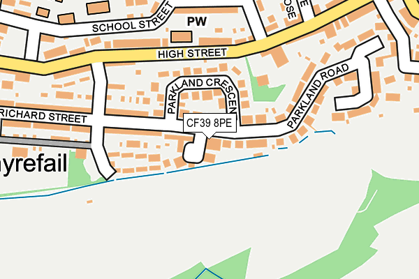 CF39 8PE map - OS OpenMap – Local (Ordnance Survey) CF39 8PE map - OS OpenMap – Local (Ordnance Survey)