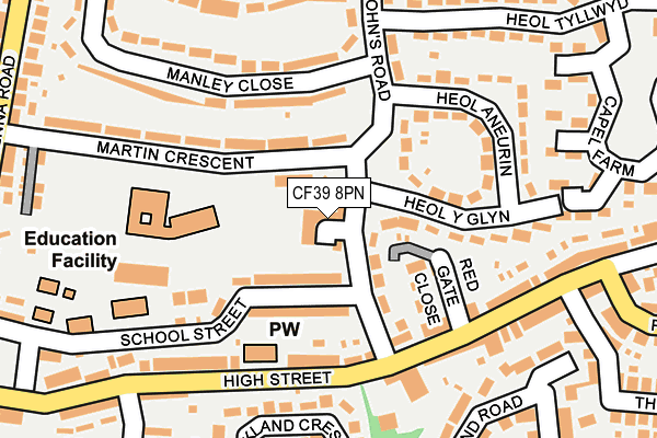 CF39 8PN map - OS OpenMap – Local (Ordnance Survey) CF39 8PN map - OS OpenMap – Local (Ordnance Survey)