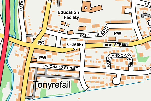 CF39 8PY map - OS OpenMap – Local (Ordnance Survey) CF39 8PY map - OS OpenMap – Local (Ordnance Survey)